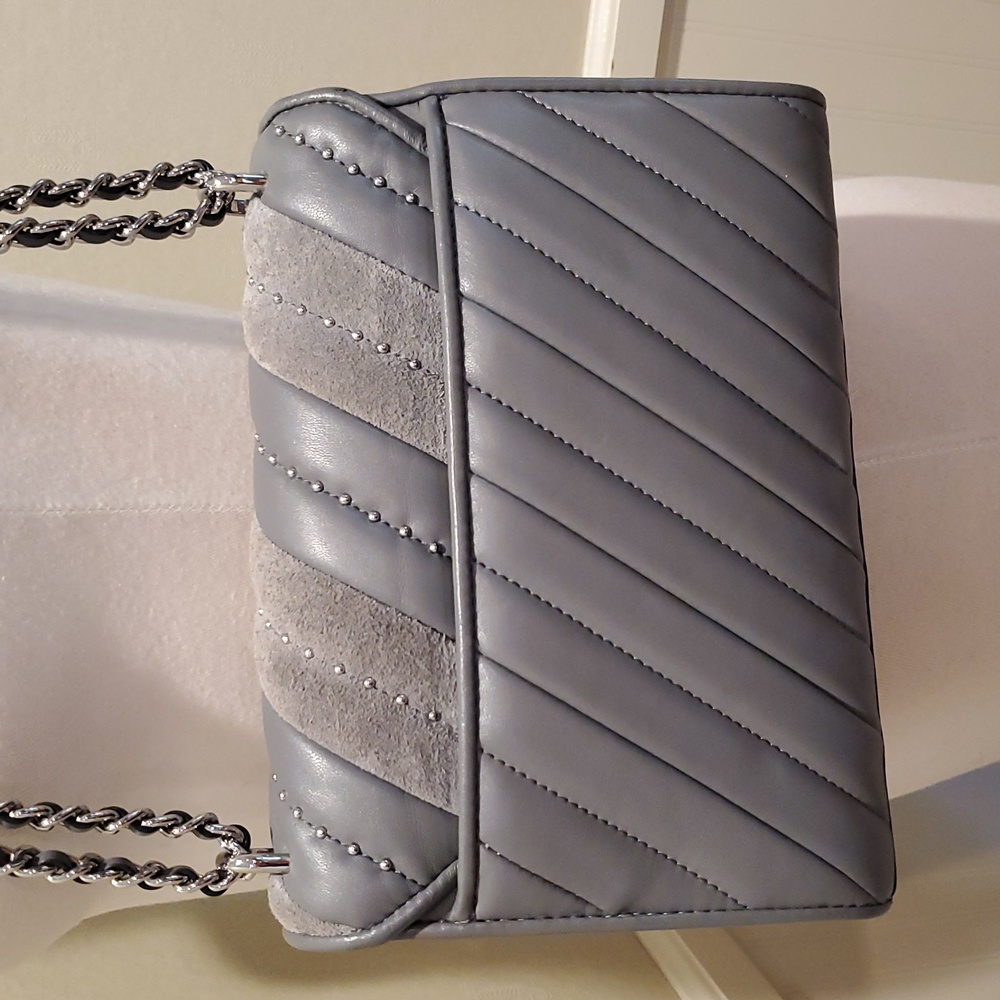 Michael Kors Suede Striped Rose Shoulder Bag - Picture 6 of 16
